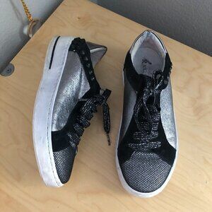 Riccianera Calzature Prodotte Black Gray Studded Leather Sneakers Made in Italy